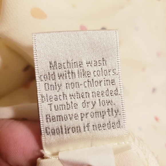 Lauren Conrad Multicolor Polka Dot Cream Top Flutter Sleeve Women's XS Cute EUC - Picture 10 of 10